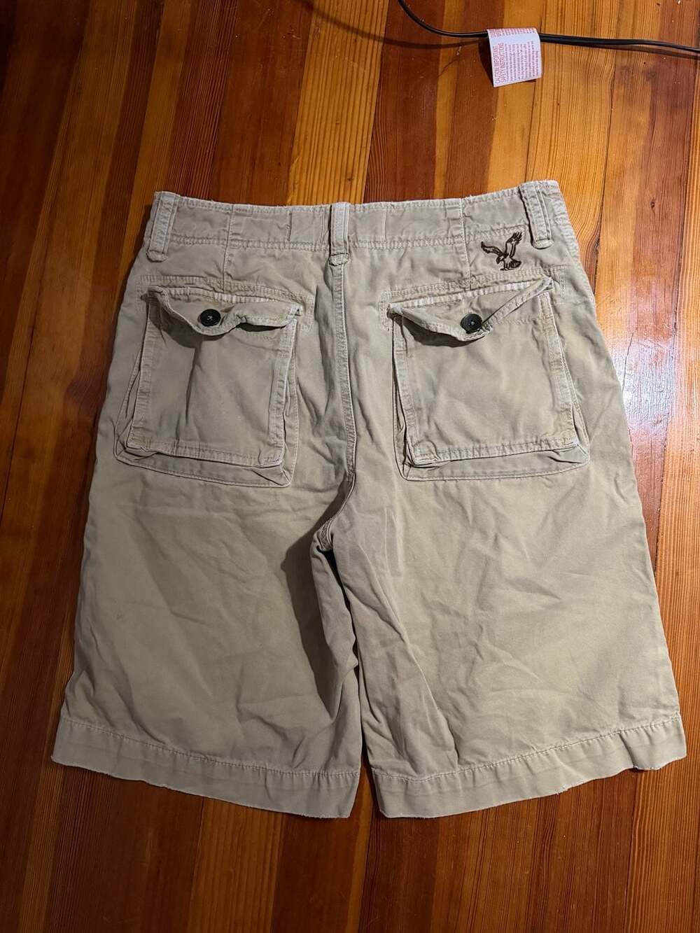 American Eagle Outfitters Men's Longer Length Khaki Cargo Shorts